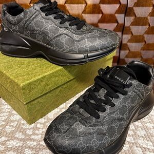 Gucci Monogram Black Sneakers for Men